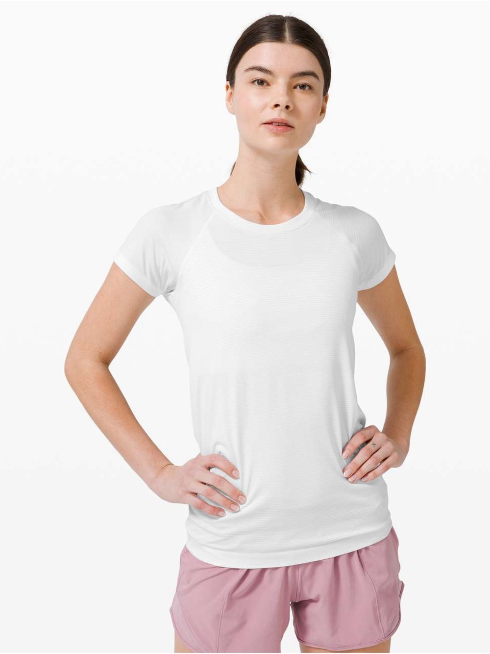 White Lululemon Swiftly Tech Short Sleeve 2.0